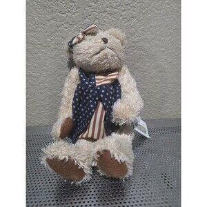 Tender Heart Collectibles Patriotic Teddy Bear Sitting Plush W/ Dress NEW